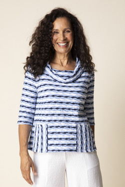 Front of the Make Waves Crinkle Tee style 19209 from Habitat in the color sky