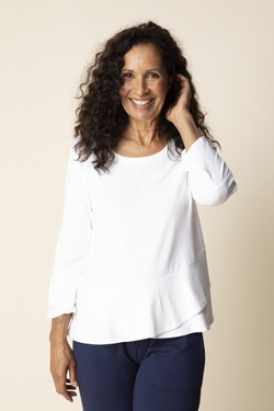 Front of the Core Travel Wrap Top style Core Travel Wrap Top from Habitat in the color white