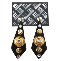 Black & Gold-Tone Pendant Earrings SKU 30710 from Jeff Lieb