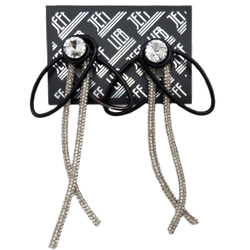 Black Rhinestone Tassel Stud Earrings SKU 30712 from Jeff Lieb