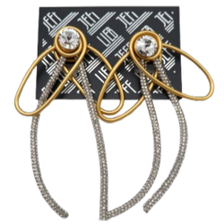 Gold-Tone Rhinestone Tassel Stud Earrings SKU 30714 from Jeff Lieb