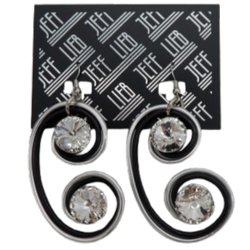 Black & Silver Wire Pendant Earrings SKU 30722 from Jeff Lieb