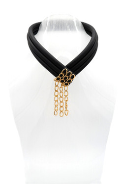 Gold-Tone Chain Link Rubber Necklace SKU 30725 from Jeff Lieb