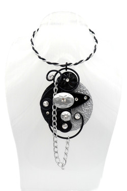 Silver & Black Textured Twist Wire Necklace SKU 30736 from Jeff Lieb
