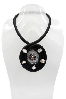 Black Spiral Rubber Necklace SKU 30751 from Jeff Lieb