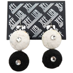Black & White Textured Stone Pendant Earrings SKU 30756 from Jeff Lieb