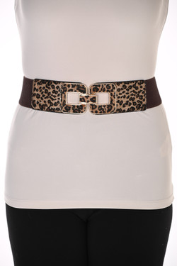 Cheetah Print Elastic Belt style A26310 from Frank Lyman in the color mocha