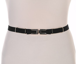 Skinny Stretch Knit Belt style A26305 from Frank Lyman in the colors black and gold