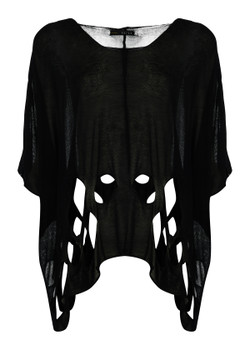 Front of the Laney Sweater style KZN-1112 from Kozan in the color black