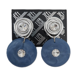 Denim Blue Stone Clip-On Earrings SKU 29476 from Jeff Lieb