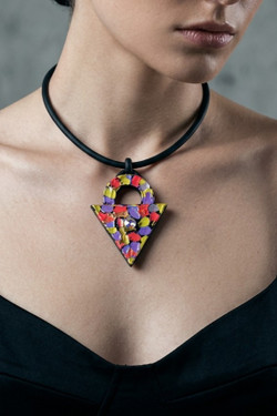 Painted Rubber Statement Necklace SKU 31211 from Jeff Lieb