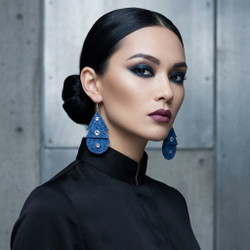 Denim Blue Geometric Pendant Earrings SKU 31215 from Jeff Lieb