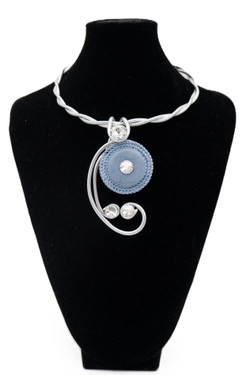 Denim Blue Stone Twist Wire Necklace SKU 31218 from Jeff Lieb