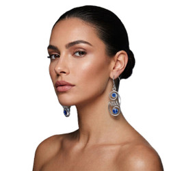 Blue & Silver Pendant Earrings SKU 31228 from Jeff Lieb