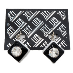 Black & White Square Pendant Earrings SKU 31245 from Jeff Lieb