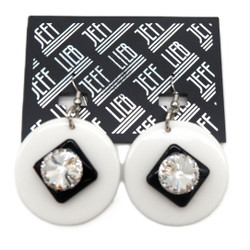 Black & White Circle Pendant Earrings SKU 31247 from Jeff Lieb