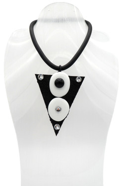 Black & White Geometric Rubber Necklace SKU 31248 from Jeff Lieb