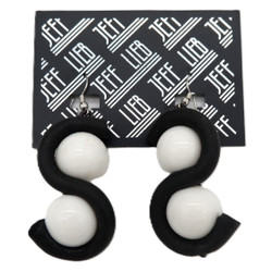 Black & White Rubber Pendant Earrings SKU 31249 from Jeff Lieb