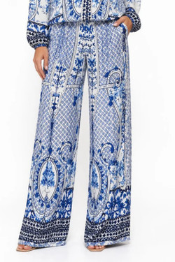 Front of the Serenity Lily Pants style SERE-PT-01 from Kokomo in the colors blue and white