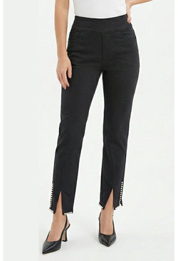 Front of the Peek a Boo Pearl Pants style P171BLKP from Ethyl in the color black