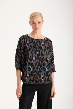 Front of the Dodi Sweater style 421-14430 from Isle in the Duomo print