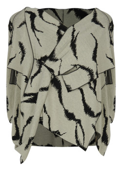 Front of the Fari Poncho Top style SW-41045 from Kozan in the rhythm print