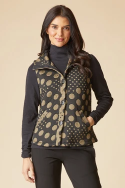 Front of the On The Dot Vest style 29822 from Habitat in the color umber