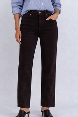 Front of the Straight Leg Corduroy Jeans style BC-001 from Carreli Jeans in the color dark chocolate