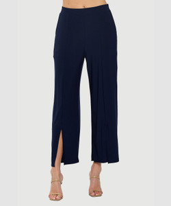 Front of the Cropped Front Slit Pant style P1896 from Last Tango in the color navy