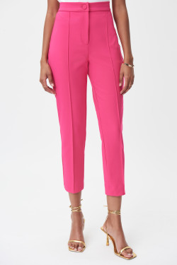 Model showing the front of the Cropped Suit Pants from Joseph Ribkoff in the color pink