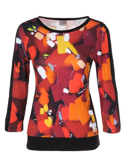 Front image of the Dolcezza Multicolor Tunic with Studded Sleeves