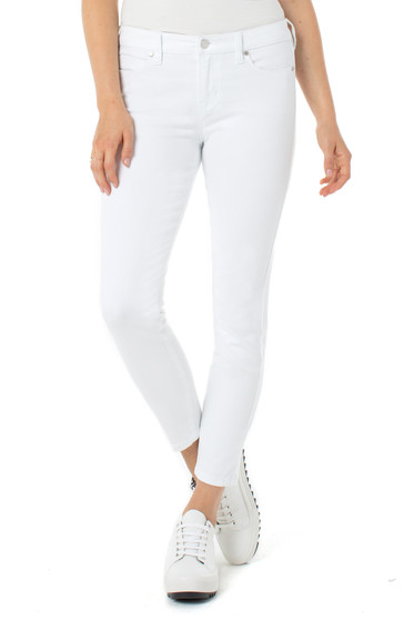 Front of the Abby Skinny Stretch Jeans from Liverpool in the color white