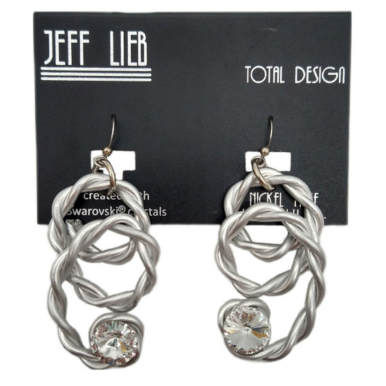 Front of the Silver Twist Wire Earrings SKU 745 from Jeff Lieb