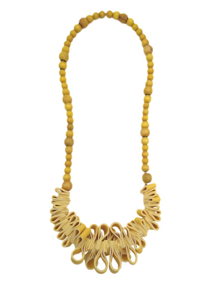 Front of the Fandango Necklace from Kozan in the color yellow