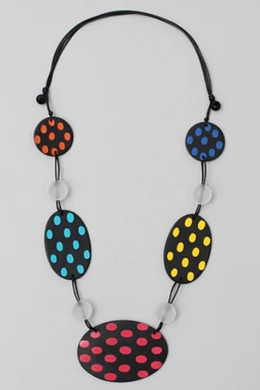 Front of the Multicolor Dots Adjustable Necklace from Sylca