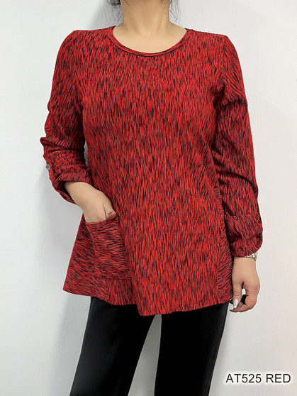 Front of the Top With Pocket from Fashion Cage in the color red