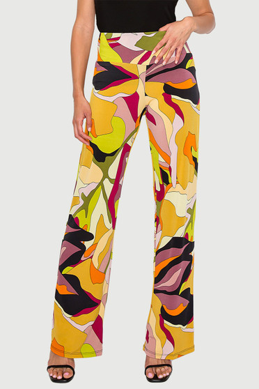 Front of the Retro Straight Leg Pants from Last Tango in the multicolor print