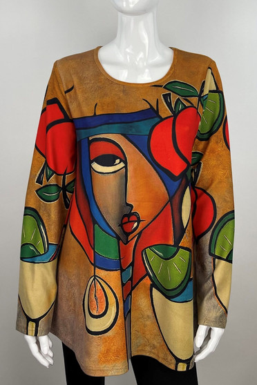 Front of the multicolor Art Print Tunic from Radzoli