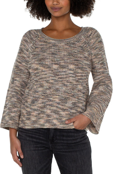 Front of the Wide Sleeve Pullover Sweater from Liverpool Jeans in the 'Spacedye' color