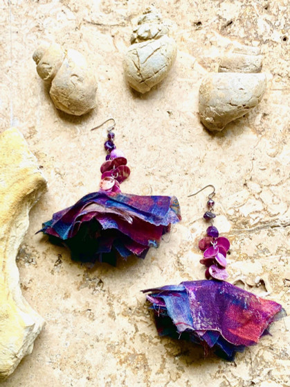 Front of the Penny Statement Earrings from Water and Wave