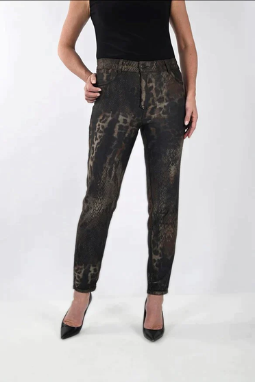 Front of the Reversible Animal Print Jeans from Frank Lyman on the animal print side