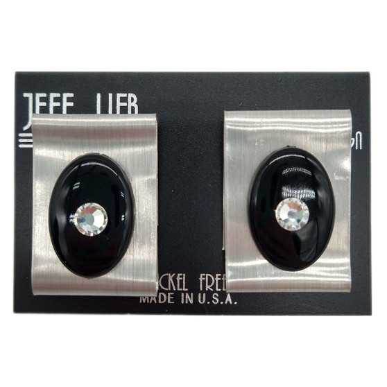 Front of the Silver Ribbon Stud Earrings SKU 24980 from Jeff Lieb