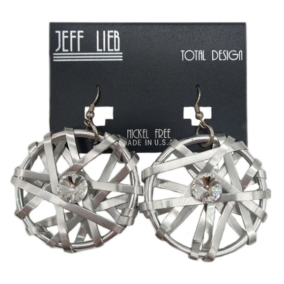 Front of the Silver Circle Woven Wire Earrings SKU 24968 from Jeff Lieb