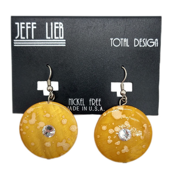 Front of the Honey Yellow Stone Earrings from Jeff Lieb
