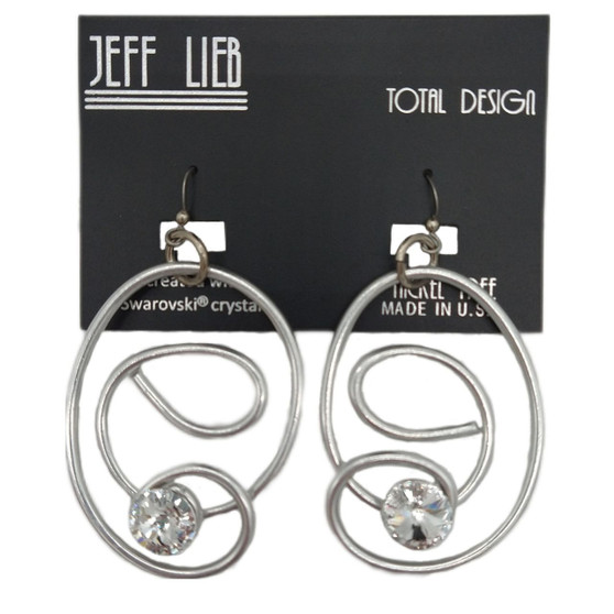 Front of the Silver Pendant Spiral Earrings SKU 22768 from Jeff Lieb