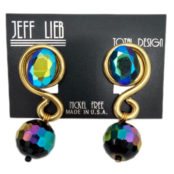Front of the Golden Spiral Iridescent Earrings SKU 24985 from Jeff Lieb
