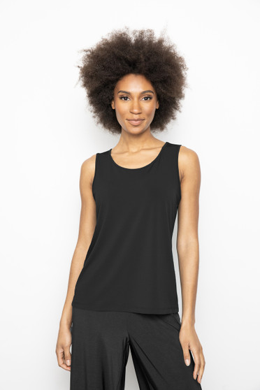 Front of the Basic Knit Tank from Liv by Habitat in the color black