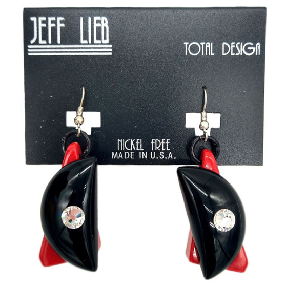 Front of the Red and Black Geometric Earrings SKU 25184 from Jeff Lieb