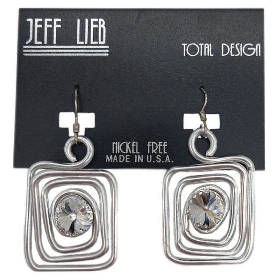 Front of the Silver Square Spiral Earrings SKU 25221 from Jeff Lieb