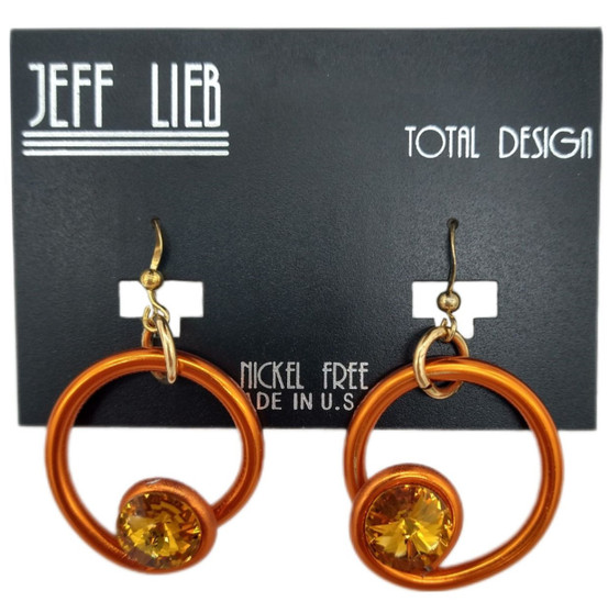 Front of the Orange Loop Earring SKU 25265 from Jeff Lieb